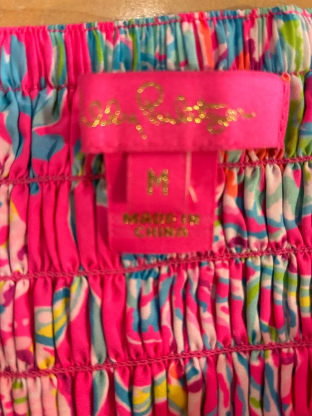 Lilly Pulitzer Deavan Pink Floral Tiered Midi Skirt, Medium - Picture 6 of 7